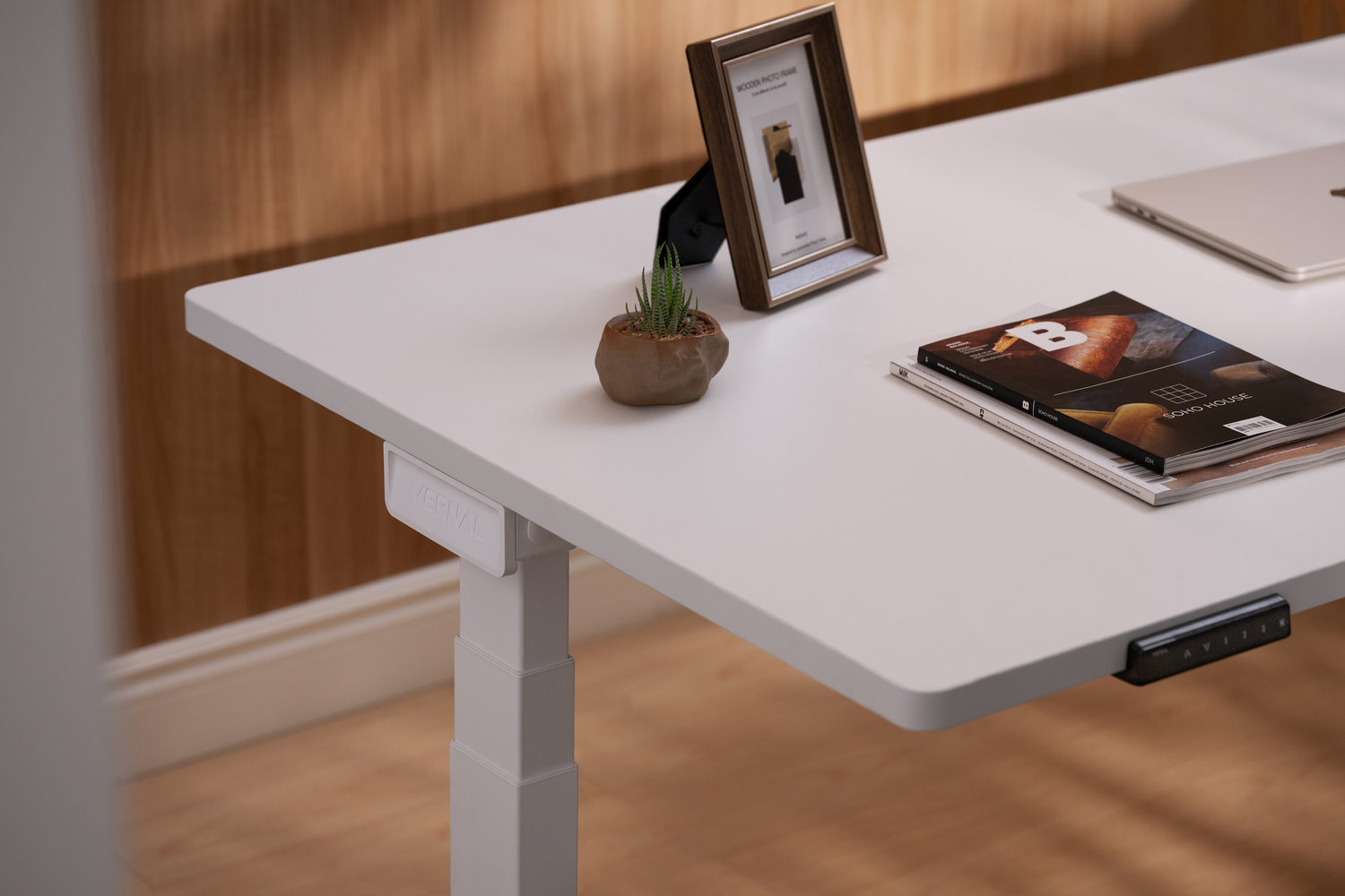 White Vernal Core3 Standing Desk with White Frame-4