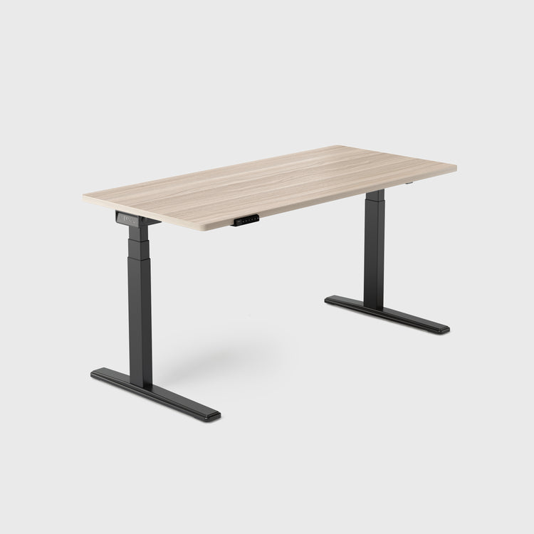 Laminate Light Walnut Vernal Core3 Standing Desk with Black Frame