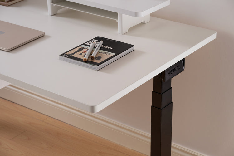 White Vernal Core3 Standing Desk with Black Frame-3