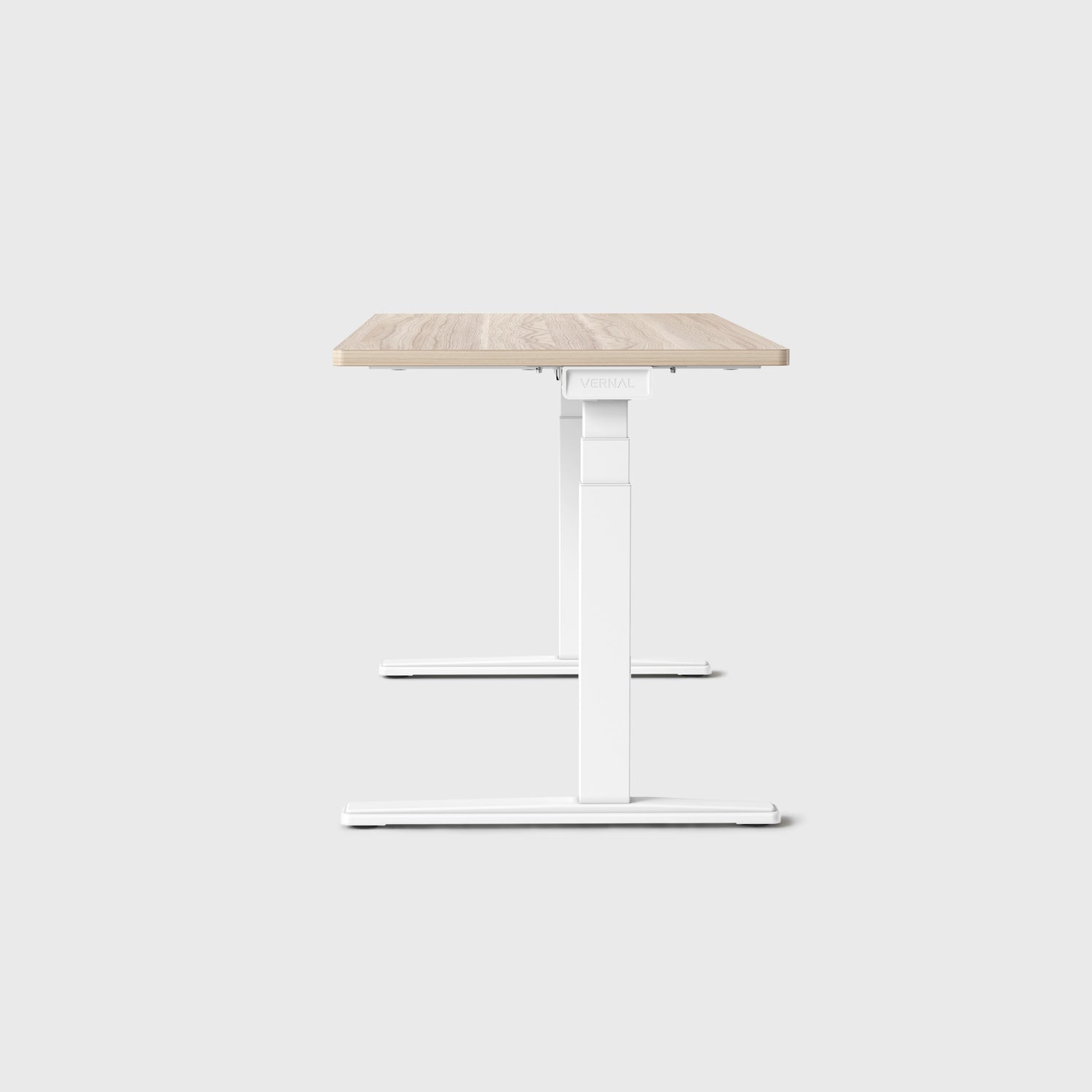 Laminate Light Walnut Vernal Core3 Standing Desk with White Frame-2