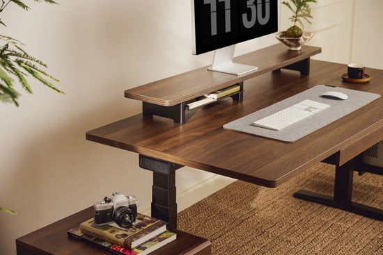 Laminate Walnut Vernal Core3 Standing Desk with Black Frame-3