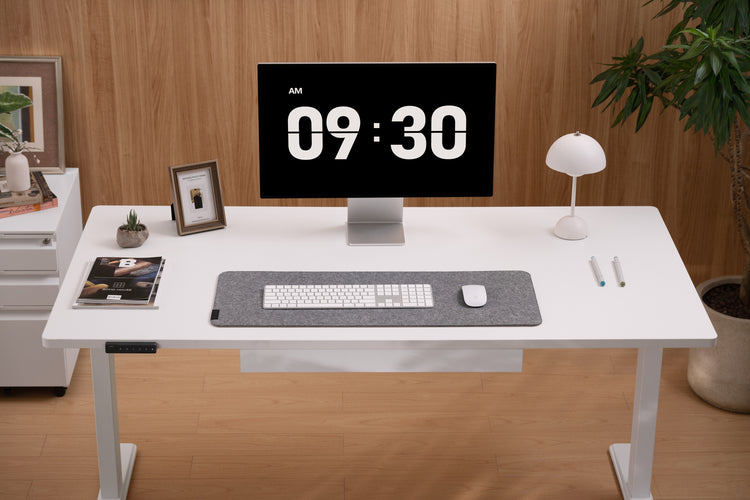 White Vernal Core3 Standing Desk with White Frame-3