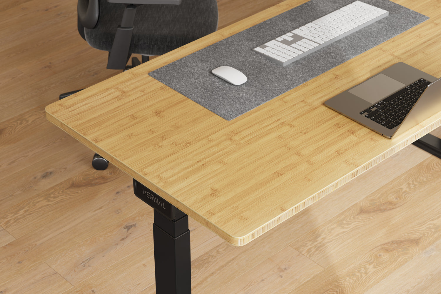 Natural Bamboo Vernal Core3 Standing Desk with Black Frame-3