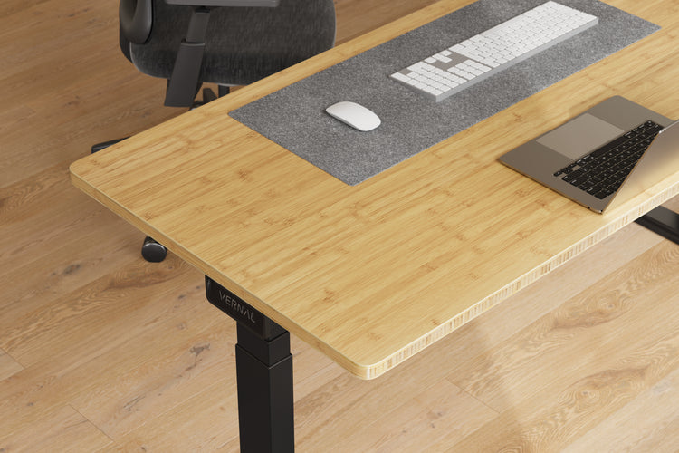 Natural Bamboo Vernal Core3 Standing Desk with Black Frame-3