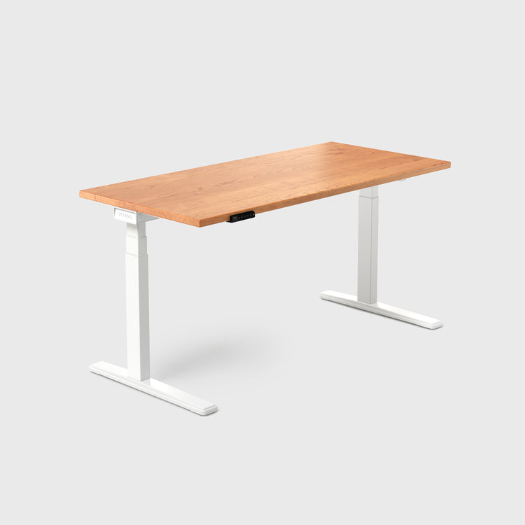 Cherry Vernal Core3 Solid Hardwood Standing Desk White-1