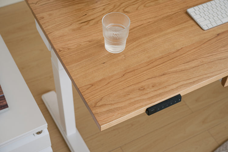 Cherry Vernal Core3 Solid Hardwood Standing Desk White-4