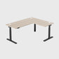 Laminate Light Walnut Core3 L-shape Standing Desk with Black Frame Right