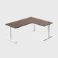 Laminate Walnut Core3 L-shape Standing Desk with White Frame Right