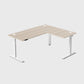 Laminate Light Walnut Core3 L-shape Standing Desk with White Frame Right