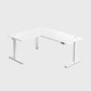 White Core3 L-shape Standing Desk with White Frame Left