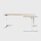 Laminate Light Walnut Core3 L-shape Standing Desk with White Frame Right-2