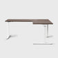 Laminate Walnut Core3 L-shape Standing Desk with White Frame Right-2