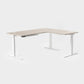 Vernal L-Shaped Standing Desks - Light Walnut/White