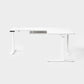 Vernal L-Shaped Standing Desks - White/White