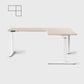 Laminate Light Walnut Core3 L-shape Standing Desk with White Frame Right-2