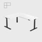 White Core3 L-shape Standing Desk with Black Frame Left
