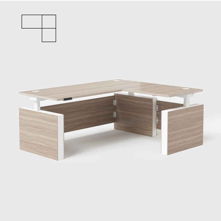 Laminate Light Walnut Vernal Executive Standing Desk Right Without Panel-3