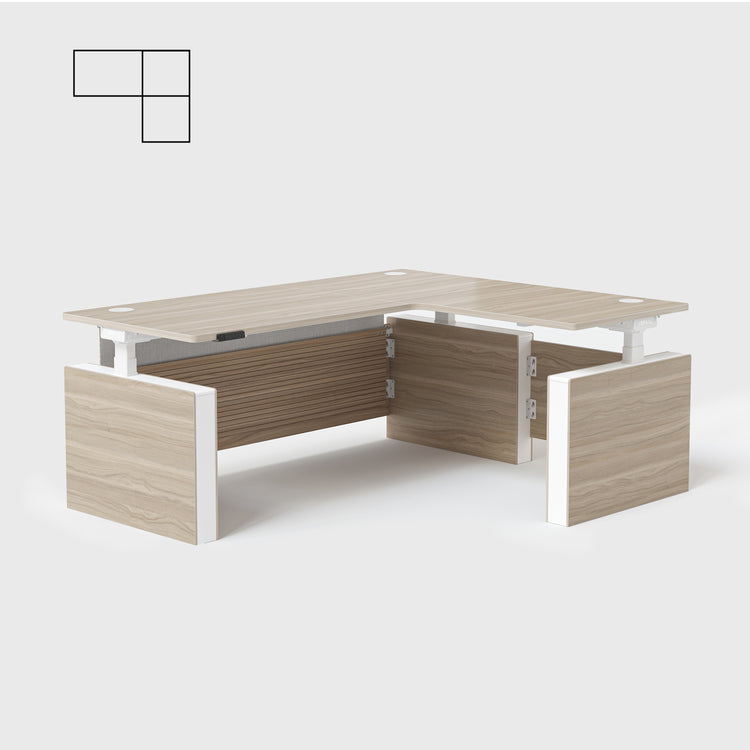 Laminate Light Walnut Vernal Executive Standing Desk Right With Panel-3