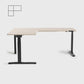Laminate Light Walnut Core3 L-shape Standing Desk with Black Frame Left-2