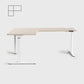 Laminate Light Walnut Core3 L-shape Standing Desk with White Frame Left-2