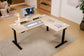 Laminate Light Walnut Core3 L-shape Standing Desk with Black Frame Right-1