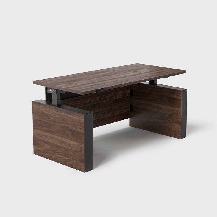 Laminate-Walnut Vernal Executive Standing Desk with panel-3