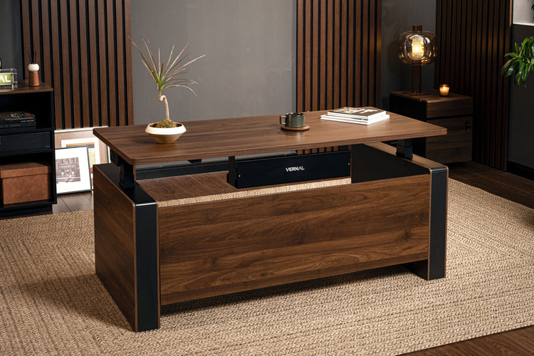Laminate-Walnut Vernal Executive Standing Desk without panel-2
