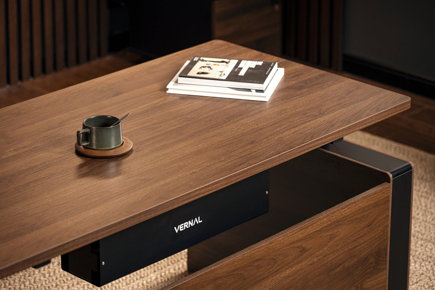 Laminate-Walnut Vernal Executive Standing Desk without panel-6