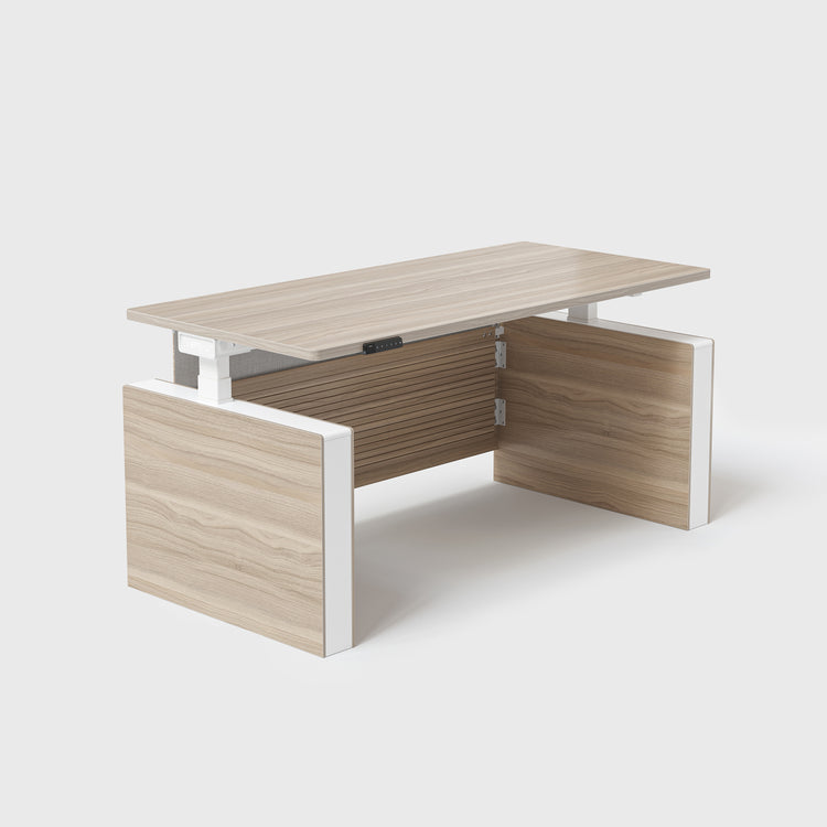 Laminate-light-Walnut Vernal Executive Standing Desk with panel-2