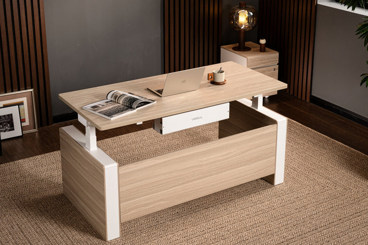 Laminate-light-Walnut Vernal Executive Standing Desk without panel-2