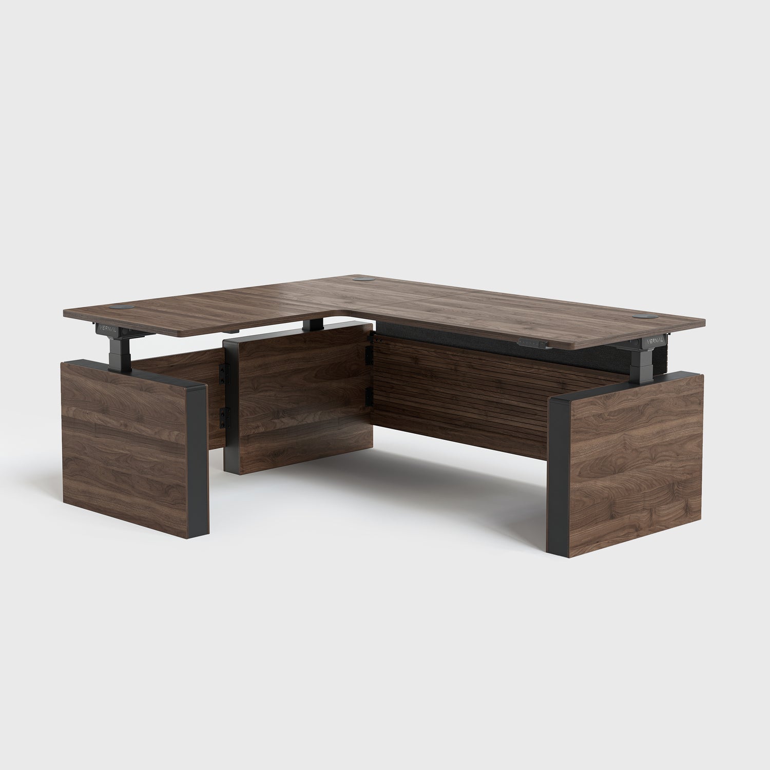 Laminate_Walnut Vernal Executive Standing Desk Left With Panel-1