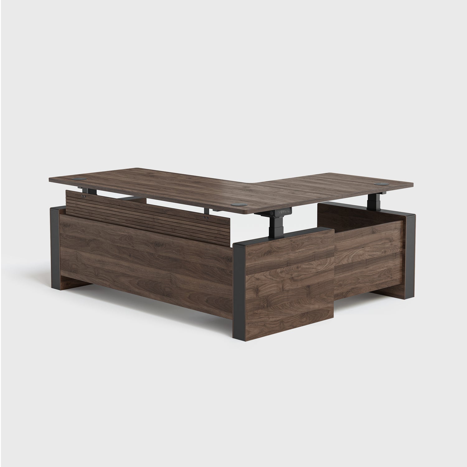 Laminate_Walnut Vernal Executive Standing Desk Left With Panel-2