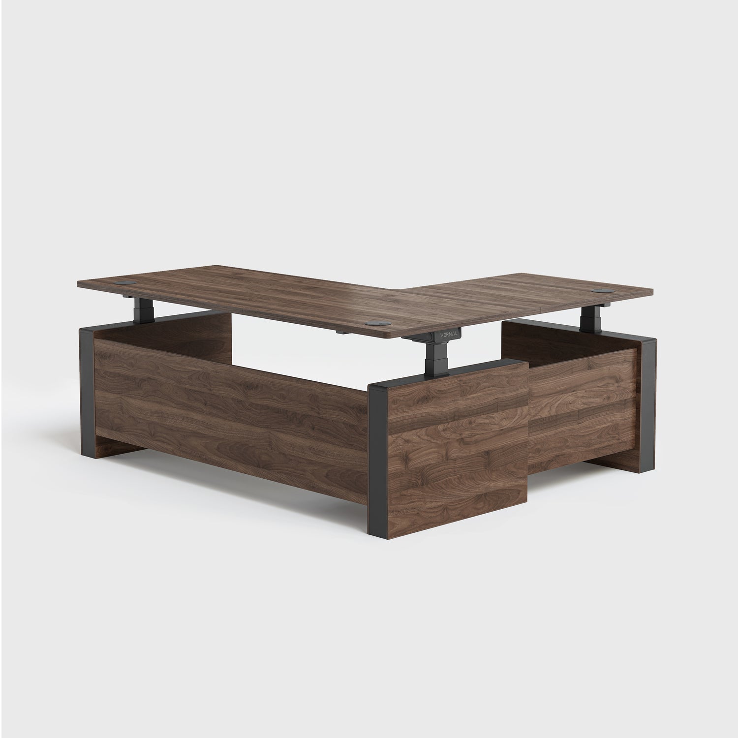 Laminate_Walnut Vernal Executive Standing Desk Left Without Panel-1