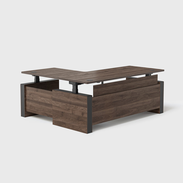 Laminate_Walnut Vernal Executive Standing Desk Right With Panel-1