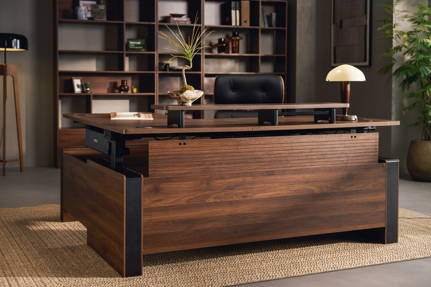 Laminate_Walnut Vernal Executive Standing Desk Right With Panel-7