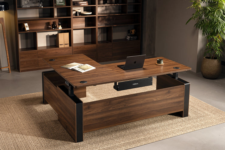 Laminate_Walnut Vernal Executive Standing Desk Right Without Panel-2