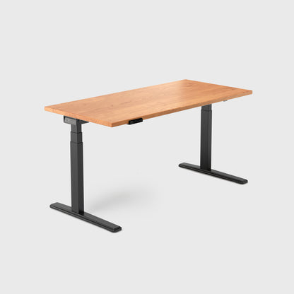 Cherry Vernal Core3 Solid Hardwood Standing Desk Black-1