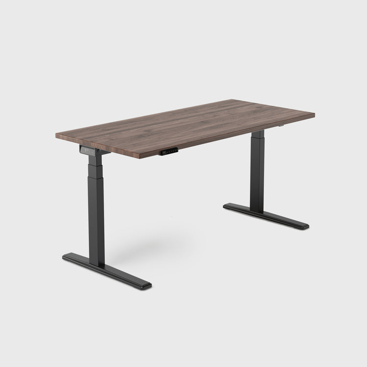 Walnut Vernal Core3 Solid Hardwood Standing Desk Black-1