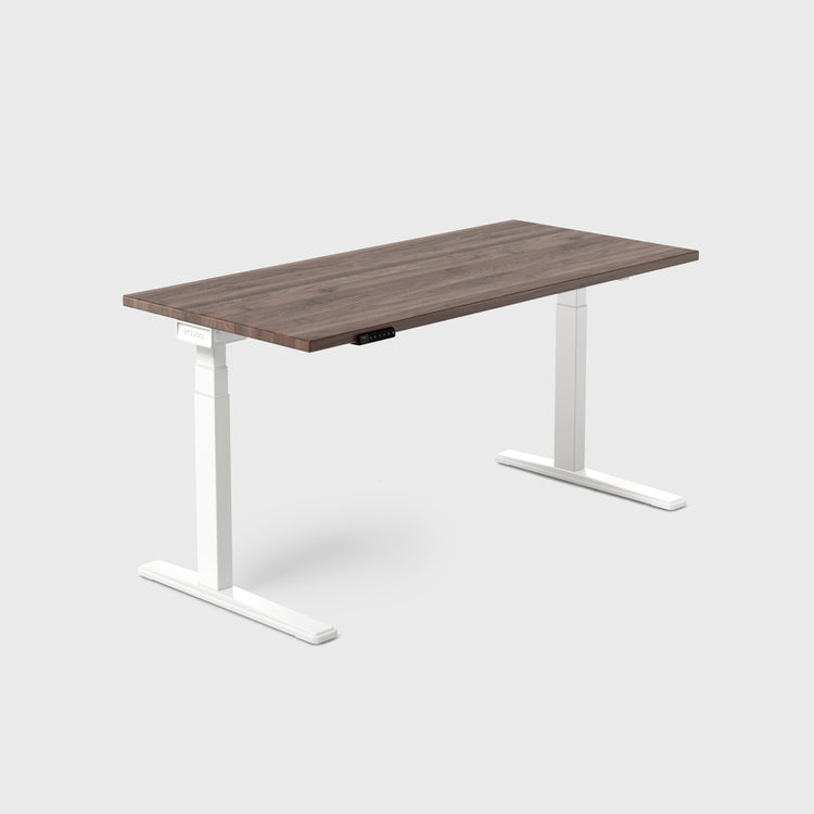 Walnut Vernal Core3 Solid Hardwood Standing Desk White-1