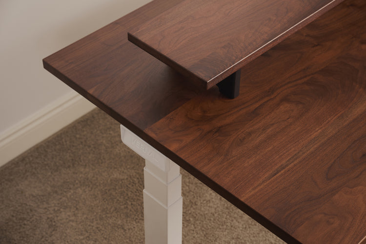 Walnut Vernal Core3 Solid Hardwood Standing Desk White-5